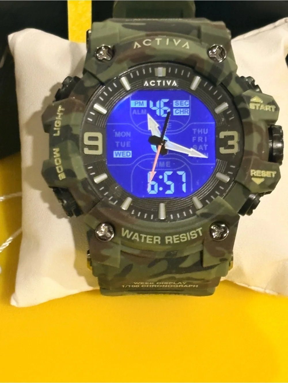 Activa Men’s  Camouflage Digital-Analog Sport Watch - Green